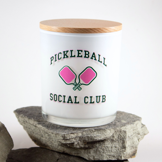 Pickleball Social Club Soy Candle banner
